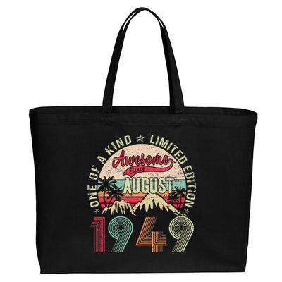 74 Years Old Gifts Vintage August 1949 Gifts 74th Birthday Cotton Canvas Jumbo Tote