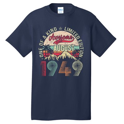 74 Years Old Gifts Vintage August 1949 Gifts 74th Birthday Tall T-Shirt