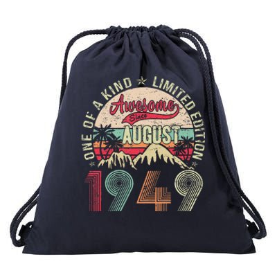 74 Years Old Gifts Vintage August 1949 Gifts 74th Birthday Drawstring Bag