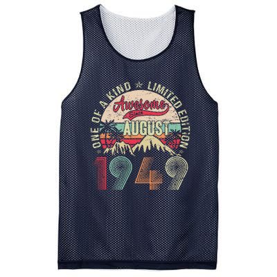 74 Years Old Gifts Vintage August 1949 Gifts 74th Birthday Mesh Reversible Basketball Jersey Tank