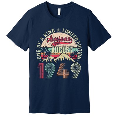 74 Years Old Gifts Vintage August 1949 Gifts 74th Birthday Premium T-Shirt