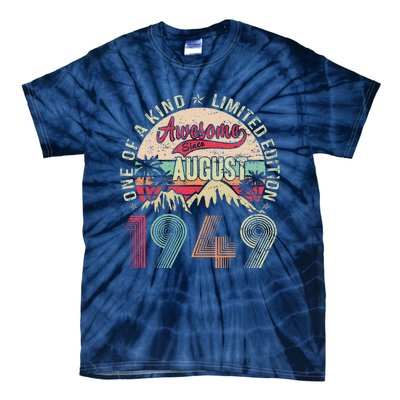 74 Years Old Gifts Vintage August 1949 Gifts 74th Birthday Tie-Dye T-Shirt