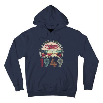 74 Years Old Gifts Vintage August 1949 Gifts 74th Birthday Tall Hoodie