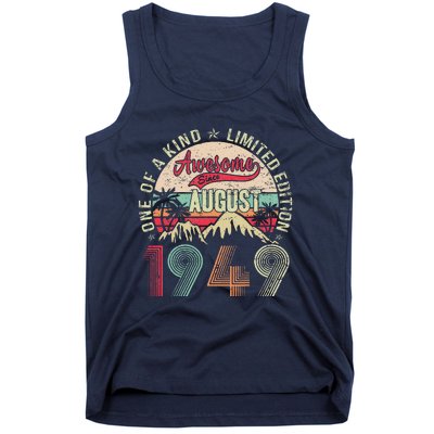 74 Years Old Gifts Vintage August 1949 Gifts 74th Birthday Tank Top