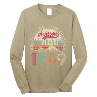 74 Years Old Gifts Vintage August 1949 Gifts 74th Birthday Long Sleeve Shirt