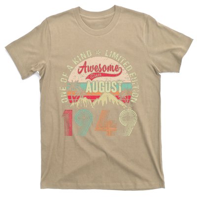 74 Years Old Gifts Vintage August 1949 Gifts 74th Birthday T-Shirt