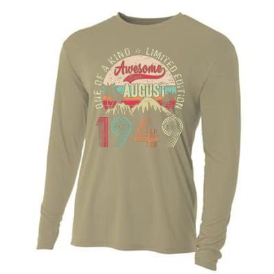 74 Years Old Gifts Vintage August 1949 Gifts 74th Birthday Cooling Performance Long Sleeve Crew