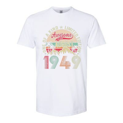 74 Years Old Gifts Vintage August 1949 Gifts 74th Birthday Softstyle CVC T-Shirt