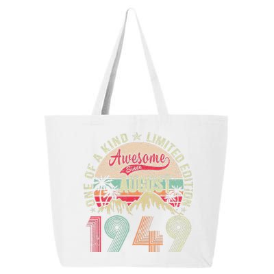 74 Years Old Gifts Vintage August 1949 Gifts 74th Birthday 25L Jumbo Tote