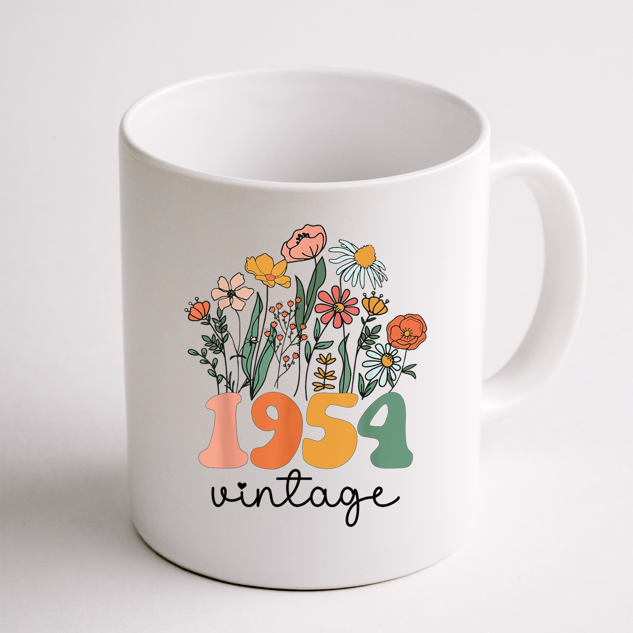 71 Years Old Vintage 1954 71st Birthday Wildflower Mug