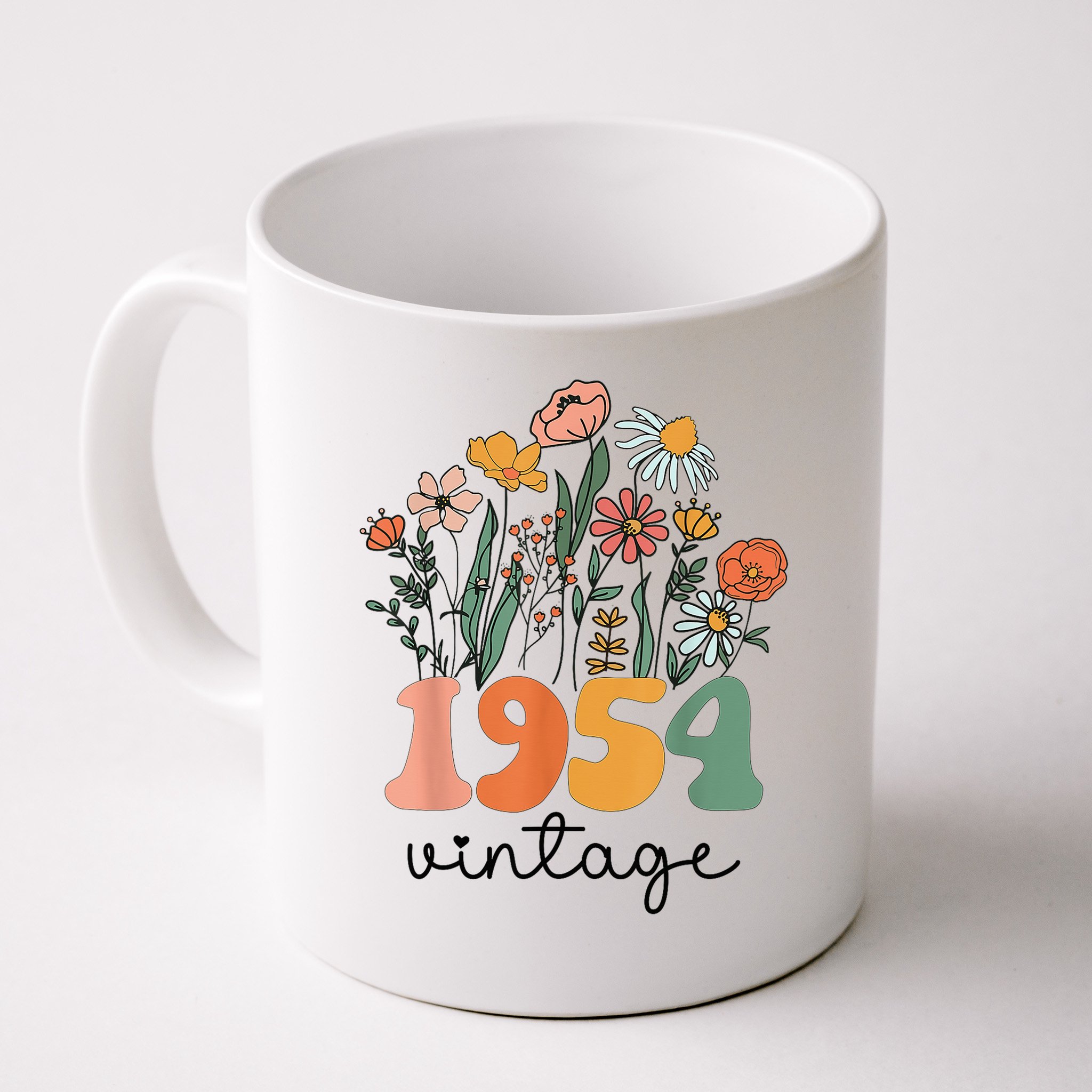 71 Years Old Vintage 1954 71st Birthday Wildflower Mug