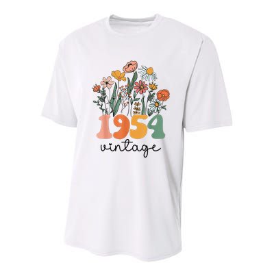 71 Years Old Vintage 1954 71st Birthday Wildflower Youth Performance Sprint T-Shirt