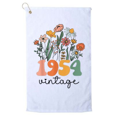 71 Years Old Vintage 1954 71st Birthday Wildflower Golf Towel