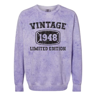 75 Year Old Vintage 1948 Happy 75th Birthday Gifts Women Colorblast Crewneck Sweatshirt