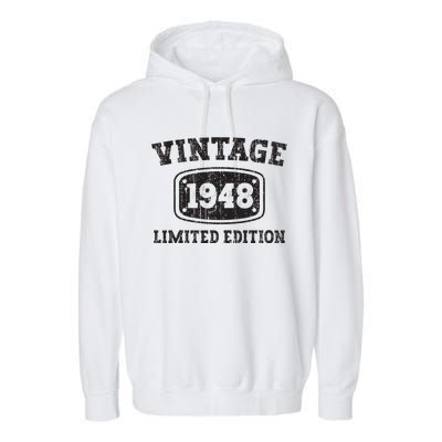 75 Year Old Vintage 1948 Happy 75th Birthday Gifts Women Garment-Dyed Fleece Hoodie