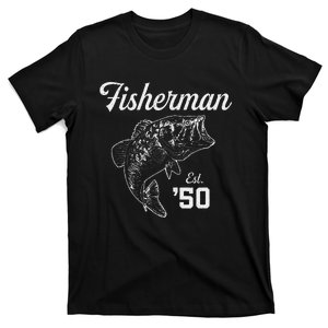 73 Year Old Bass Fisherman Fishing 1950 73rd Birthday T-Shirt