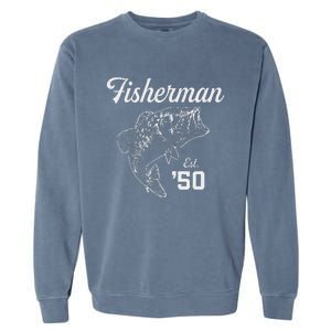 73 Year Old Bass Fisherman Fishing 1950 73rd Birthday Garment-Dyed Sweatshirt