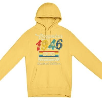 76 Years Old Gift Retro November 1946 Cassette 76th Birthday Premium Pullover Hoodie