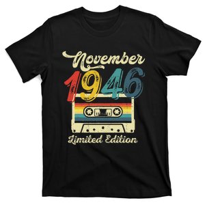 76 Years Old Gift Retro November 1946 Cassette 76th Birthday T-Shirt