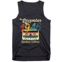 76 Years Old Gift Retro November 1946 Cassette 76th Birthday Tank Top