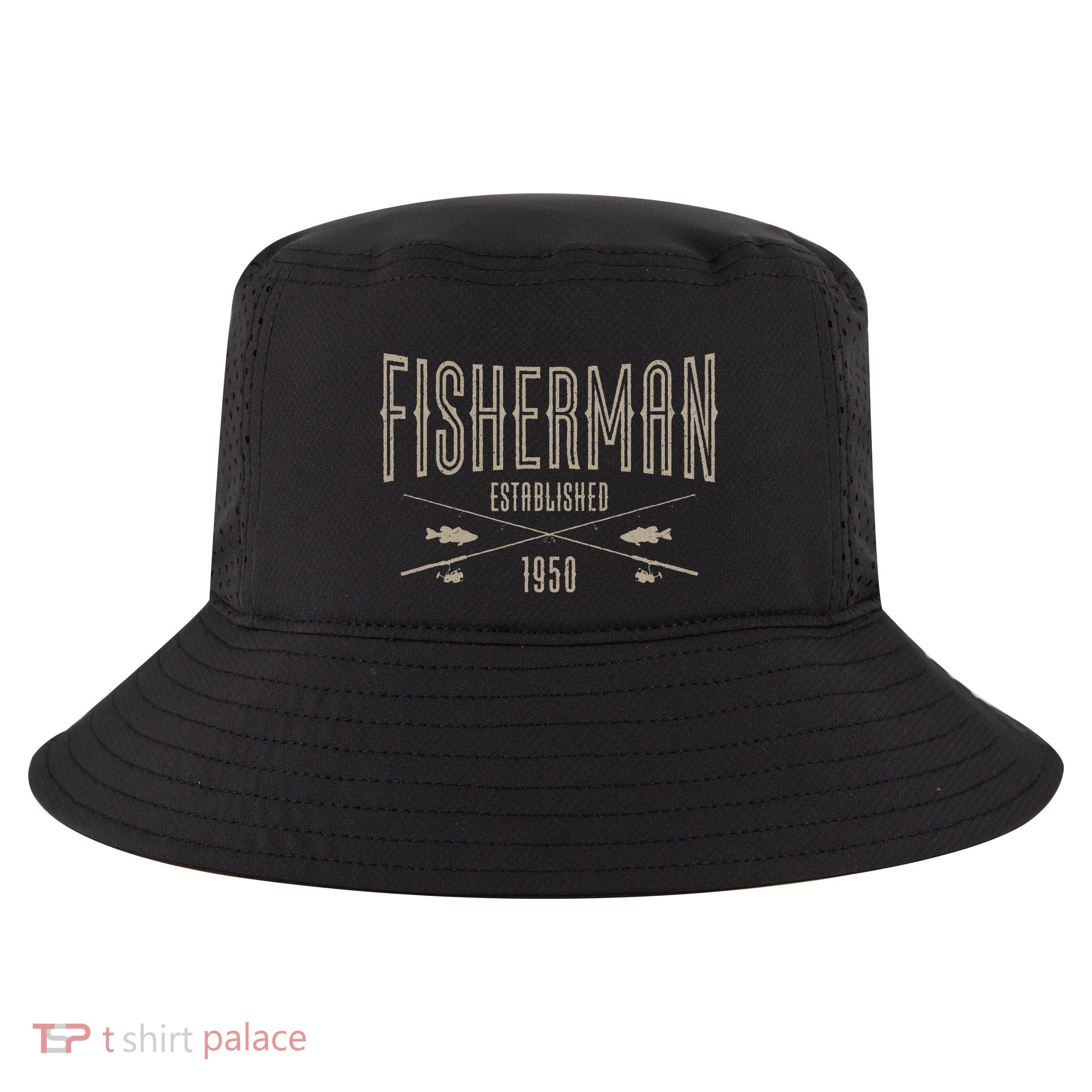 73 Year Old Fisherman Fishing 1950 73rd Birthday Cool Comfort Performance Bucket Hat