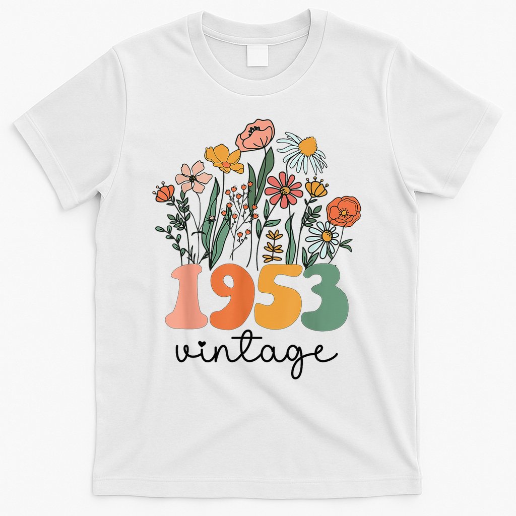 72 Years Old Vintage 1953 72nd Birthday Wildflower T-Shirt