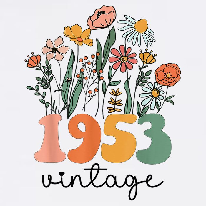 72 Years Old Vintage 1953 72nd Birthday Wildflower T-Shirt