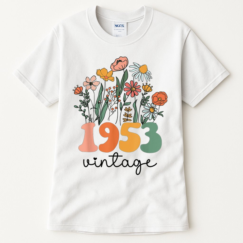72 Years Old Vintage 1953 72nd Birthday Wildflower Tall T-Shirt