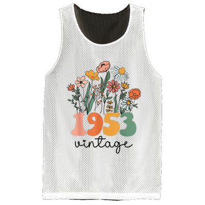 72 Years Old Vintage 1953 72nd Birthday Wildflower Mesh Reversible Basketball Jersey Tank