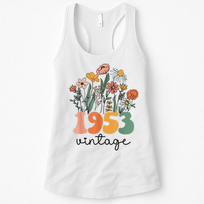 72 Years Old Vintage 1953 72nd Birthday Wildflower Womens Tank Top