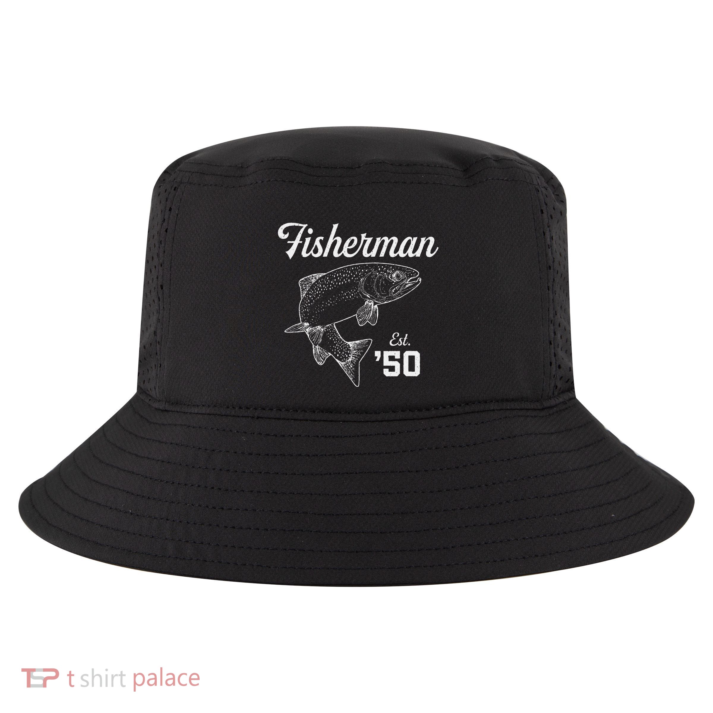 73 Year Old Trout Fisherman Fishing 1950 73rd Birthday Cool Comfort Performance Bucket Hat