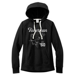 73 Year Old Trout Fisherman Fishing 1950 73rd Birthday Women's Fleece Hoodie