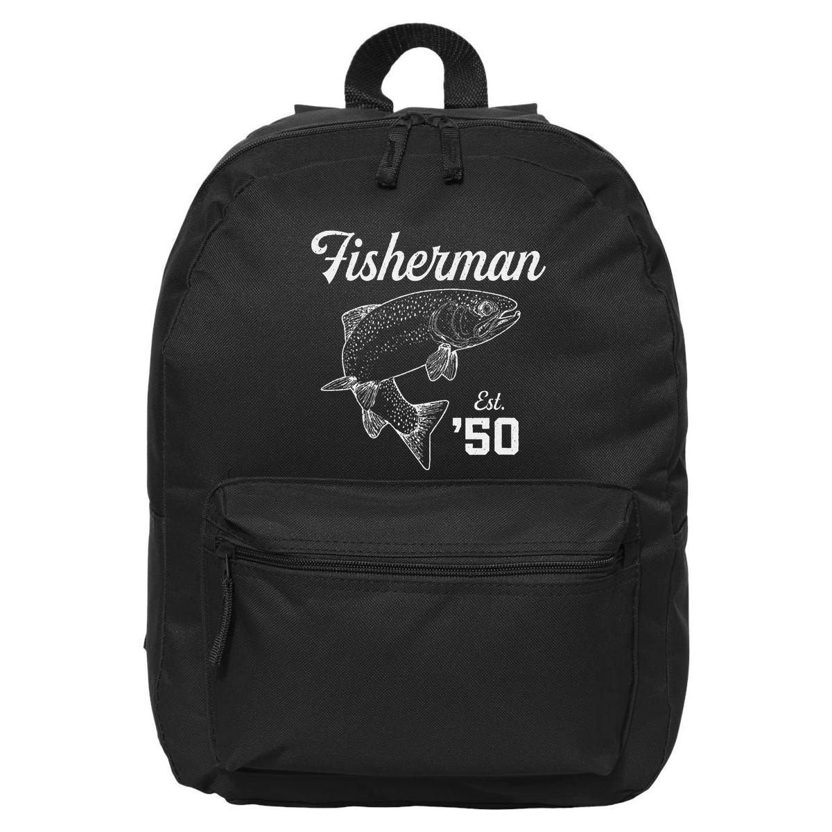 73 Year Old Trout Fisherman Fishing 1950 73rd Birthday 16 in Basic Backpack