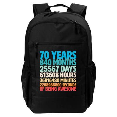 70 Years Of Being Awesome 70th Birthday Time Breakdown Daily Commute Backpack