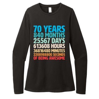 70 Years Of Being Awesome 70th Birthday Time Breakdown Womens CVC Long Sleeve Shirt