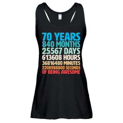 70 Years Of Being Awesome 70th Birthday Time Breakdown Ladies Essential Flowy Tank