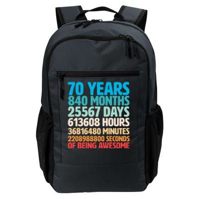 70 Years Of Being Awesome 70th Birthday Time Breakdown Daily Commute Backpack