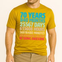 70 Years Of Being Awesome 70th Birthday Time Breakdown Cooling Performance Crew T-Shirt