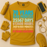 70 Years Of Being Awesome 70th Birthday Time Breakdown Cooling Performance Crew T-Shirt
