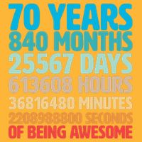 70 Years Of Being Awesome 70th Birthday Time Breakdown Visor