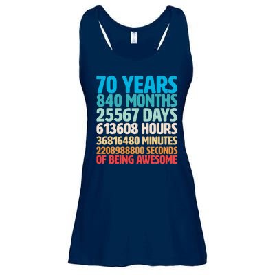 70 Years Of Being Awesome 70th Birthday Time Breakdown Ladies Essential Flowy Tank