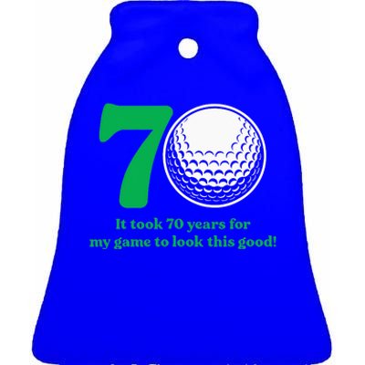 70 Year Old Golfer Golfing Golf 1953 70th Birthday Ceramic Bell Ornament