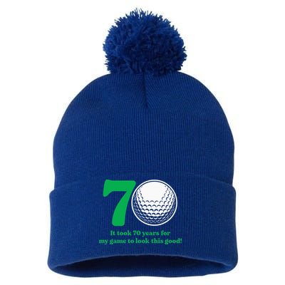 70 Year Old Golfer Golfing Golf 1953 70th Birthday Pom Pom 12in Knit Beanie