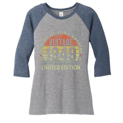 75 Year Old Gifts Vintage 1949 Limited Edition 75th Birthday Women's Tri-Blend 3/4-Sleeve Raglan Shirt