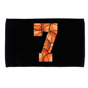 7 Years Old 7th Birthday Basketball Gift For Party Microfiber Hand Towel