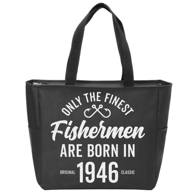 77 Year Old Fisherman Fishing 1946 77th Birthday Zip Tote Bag