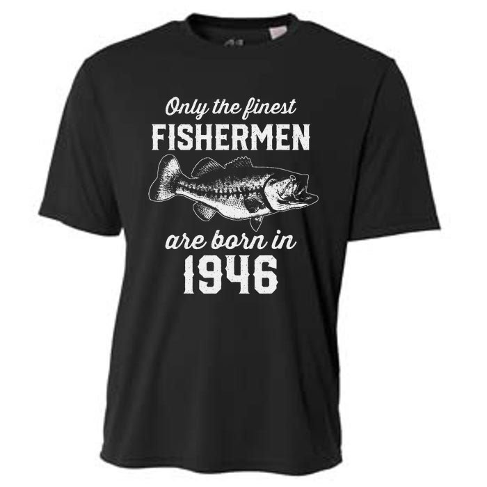 77 Year Old Fishing Fisherman 1946 77th Birthday Cooling Performance Crew T-Shirt