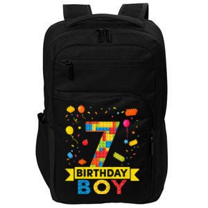 7 Year Old Building Blocks 7th Birthday Impact Tech Backpack