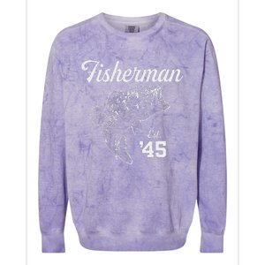 78 Year Old Bass Fisherman Fishing 1945 78th Birthday Colorblast Crewneck Sweatshirt