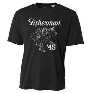 78 Year Old Bass Fisherman Fishing 1945 78th Birthday Cooling Performance Crew T-Shirt